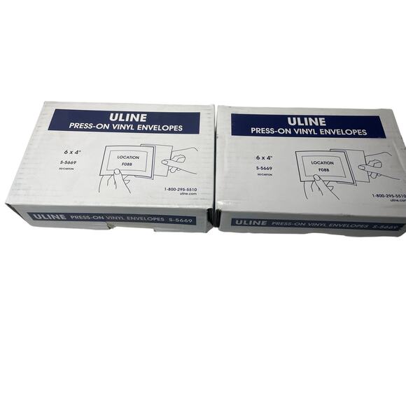 50 Clear 6x4" Vinyl Adhesive Pockets – Uline Label Sleeves, Press-On, New - Picture 6 of 6